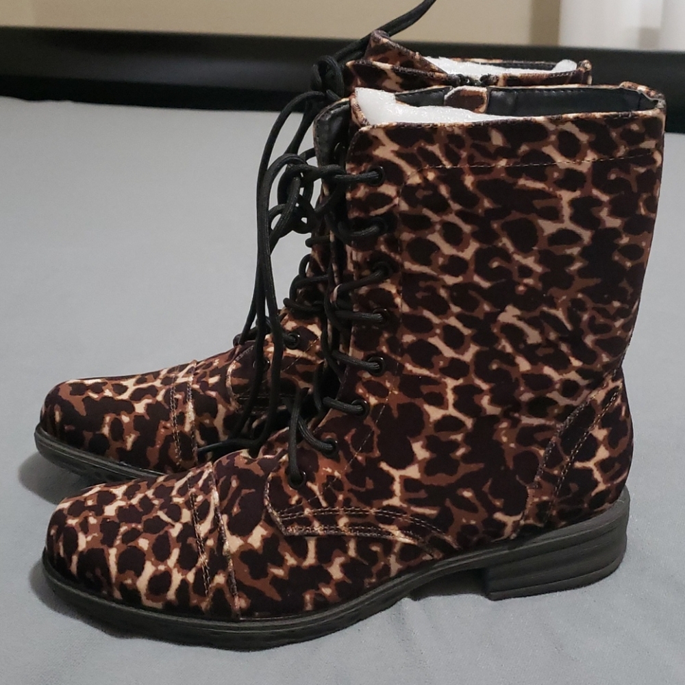 Volatile Leopard Combat Boots